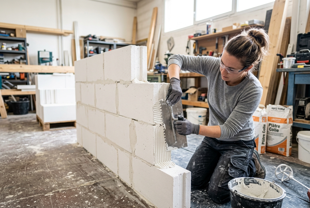 Tuto : monter une cloison en carreaux de plâtre
